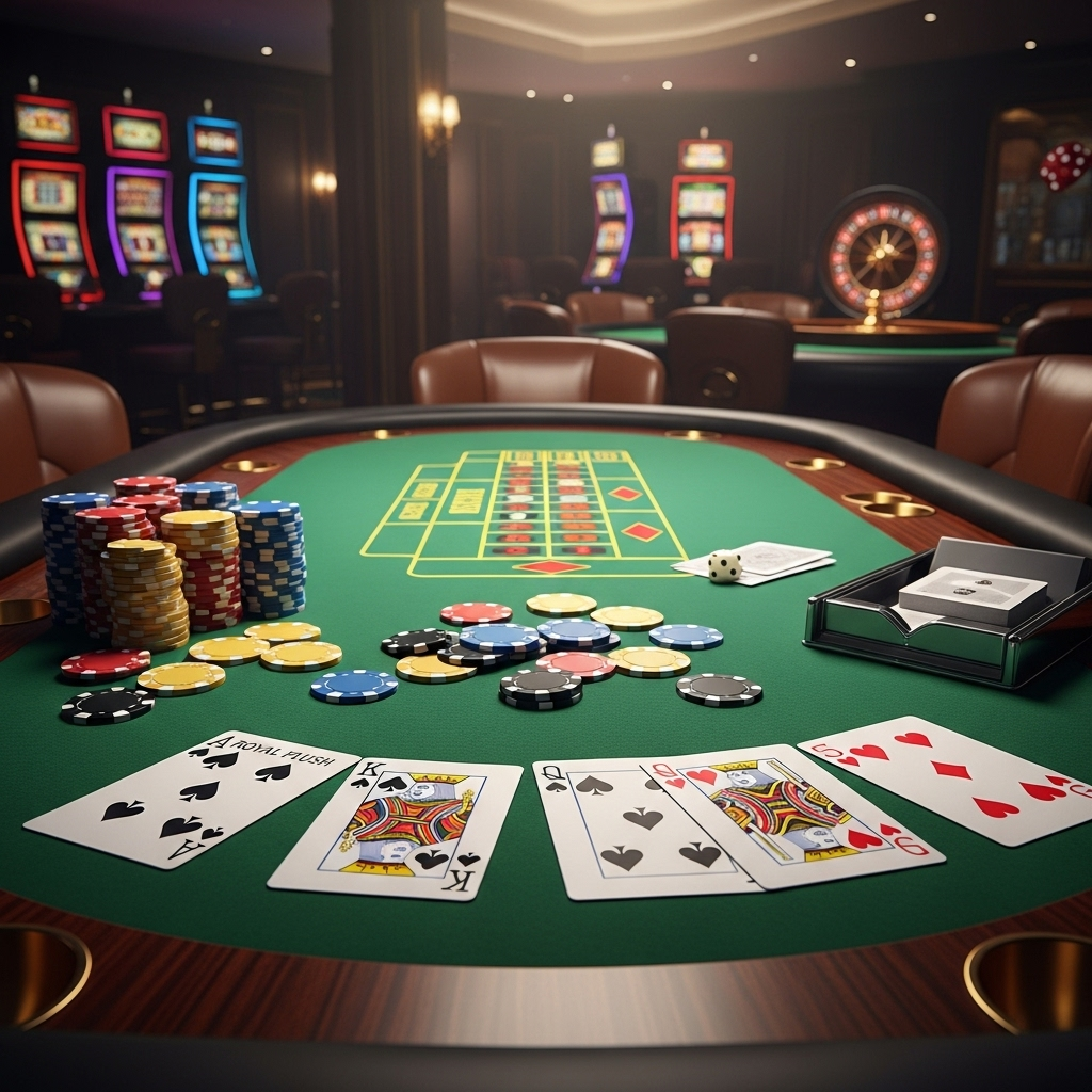 A chart showing the order of poker hand rankings.